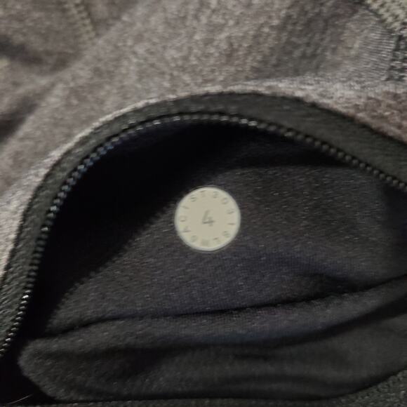 Lululemon Pace Rival Crop 22" Heathered Gray Black Leggings Womens 4 Activewear - Picture 13 of 13